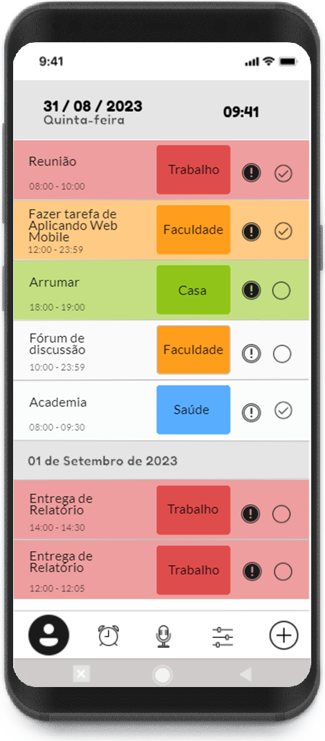 Prototipo da tela principal
